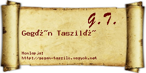 Gegán Tasziló névjegykártya